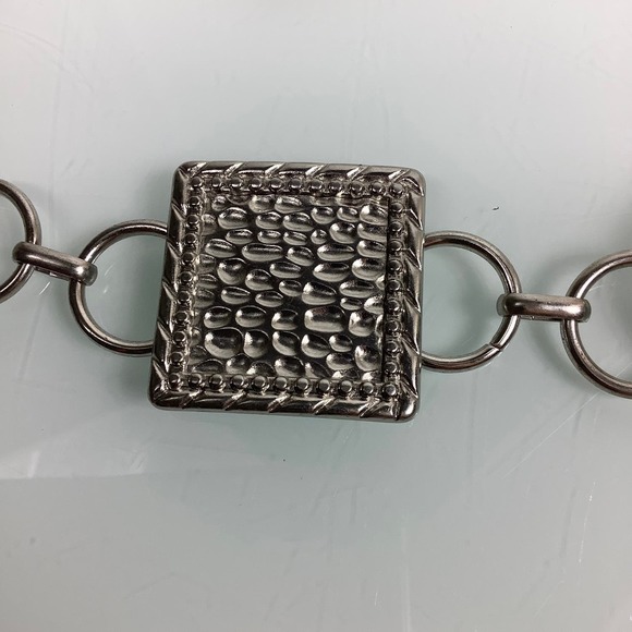 Chico’s Silver Chain Geometric Links Belt Size OSFA Small/X Large EUC main image 6